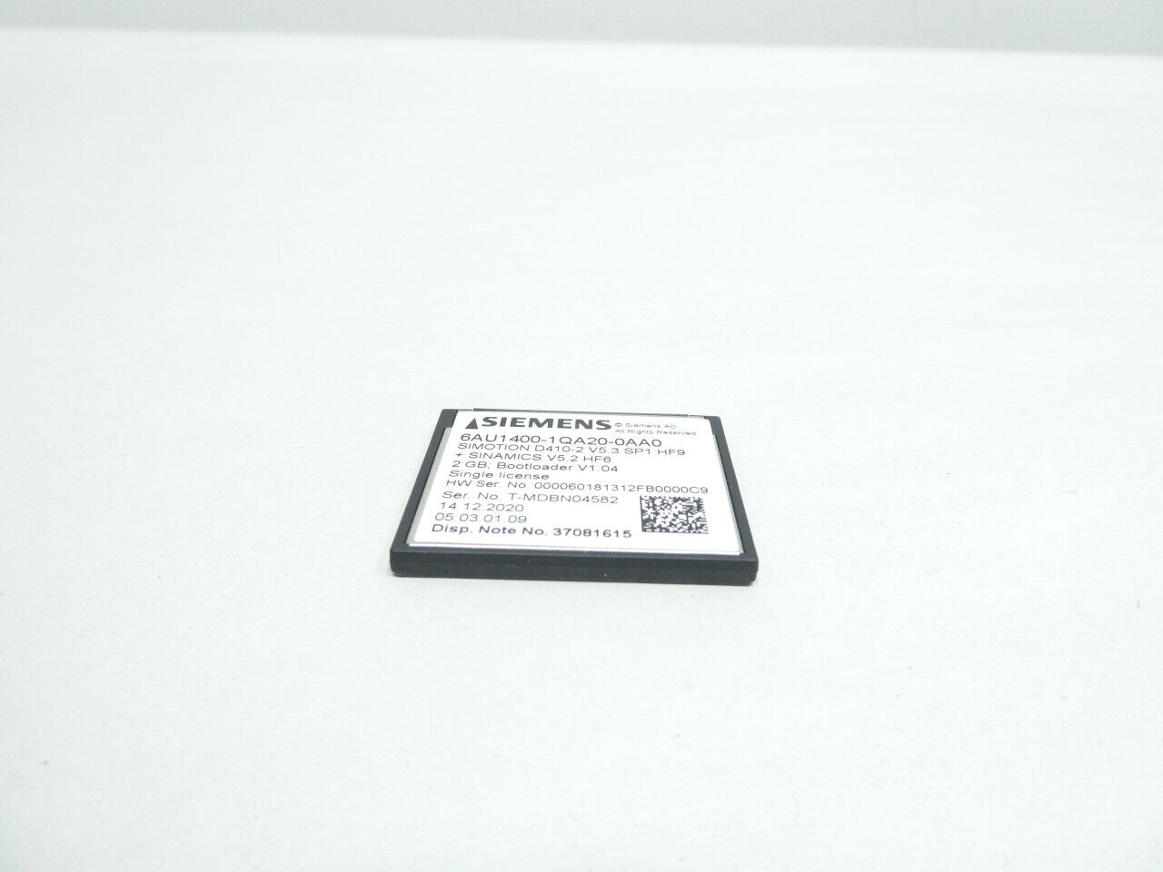 Siemens 6AU1400-1QA20-0AA0 Simotion 2gb Flash Card