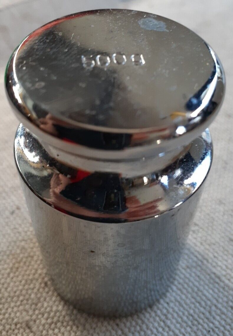 Vintage Chrome Balance Scale Weight 500g 