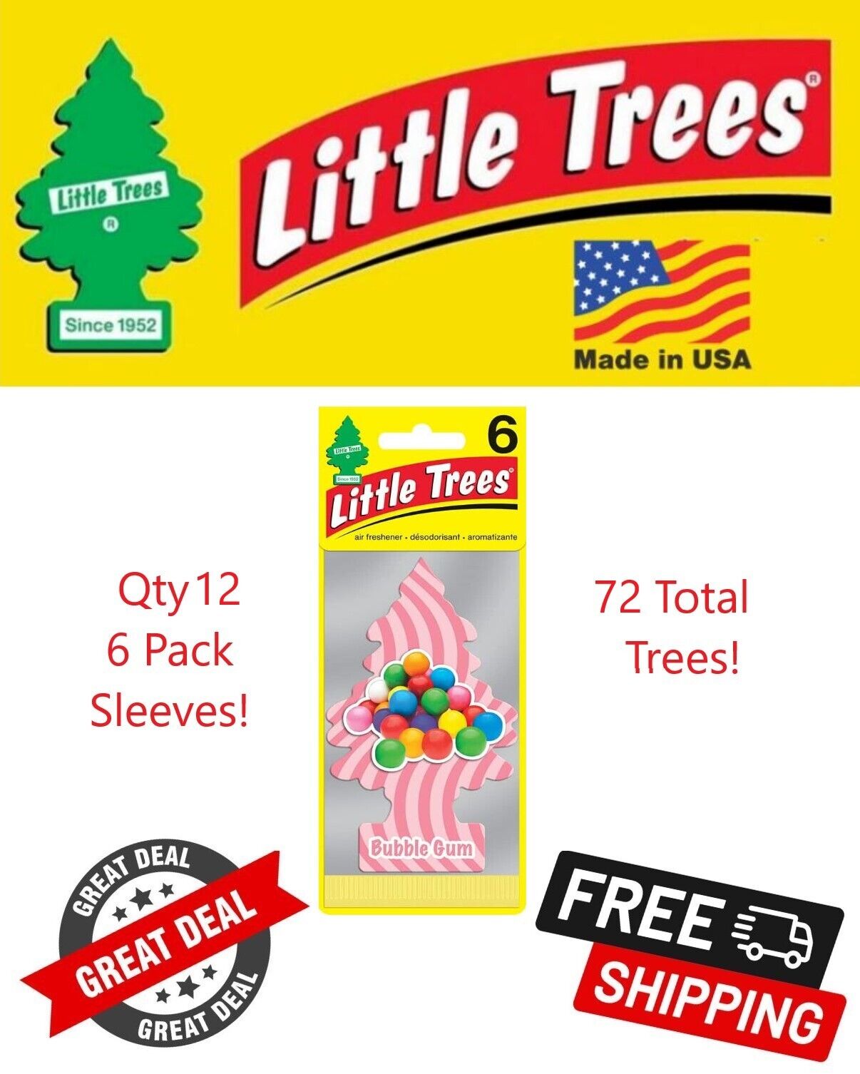 Little Trees 67343 Blackberry Clove Hanging Air Freshener for Car/Home 72 Pack