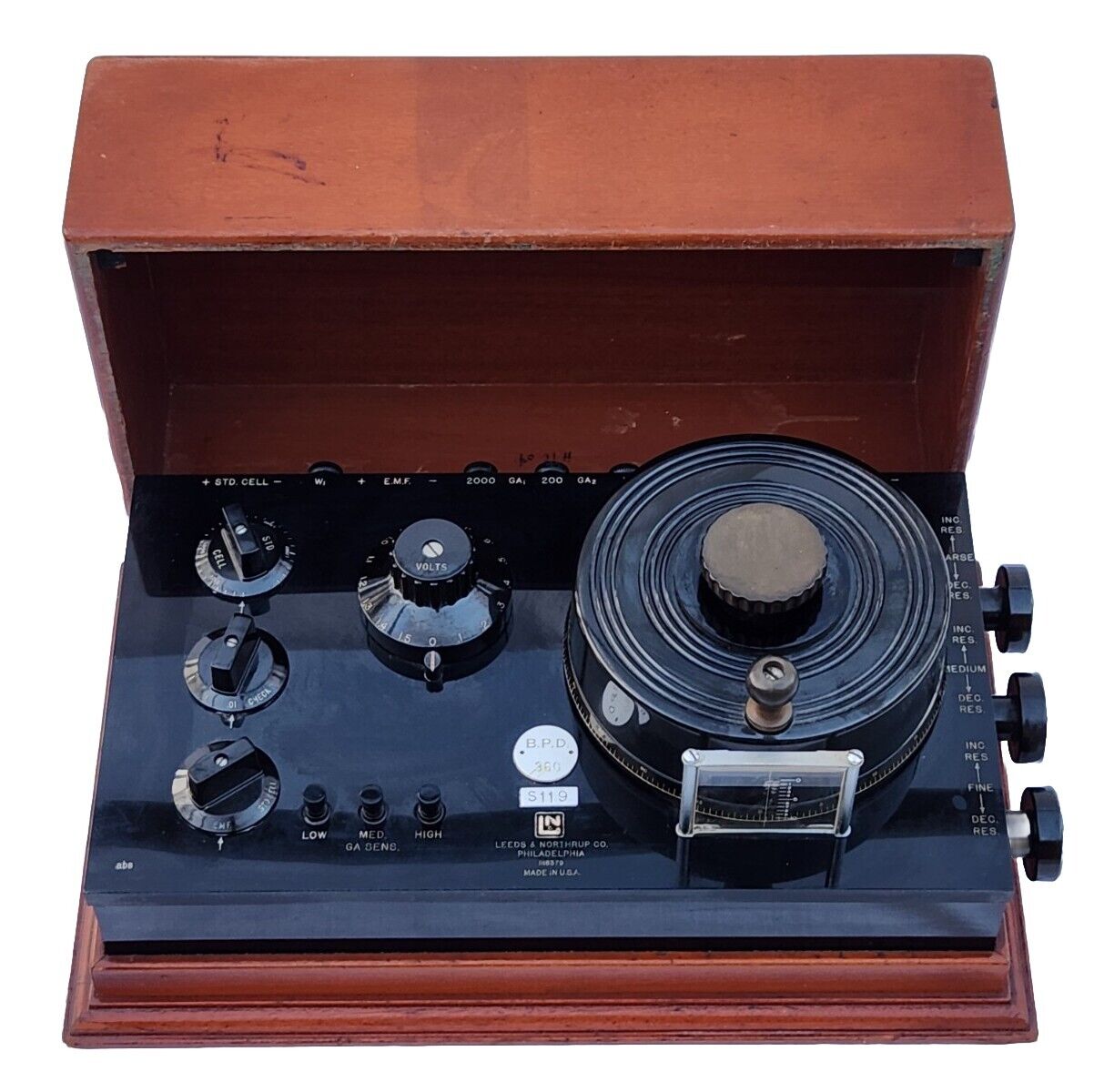 Antique Vtg Leeds & Northrup Lab Voltage Slide Wire Potentiometer K2 Steampunk 