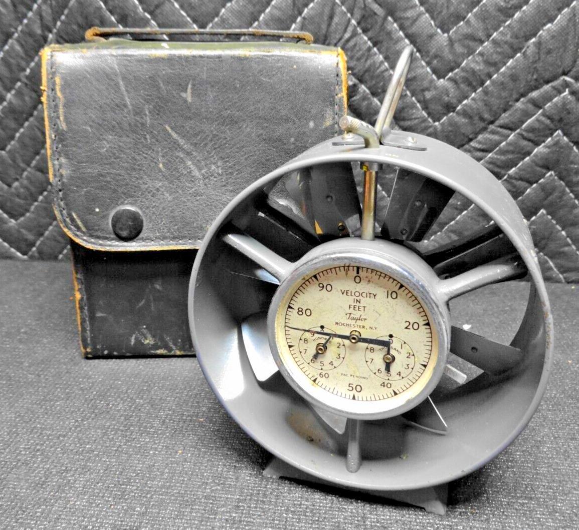 Vintage TAYLOR Coal Mine Anemometer Wind Velocity Speed Gauge Indicator Meter
