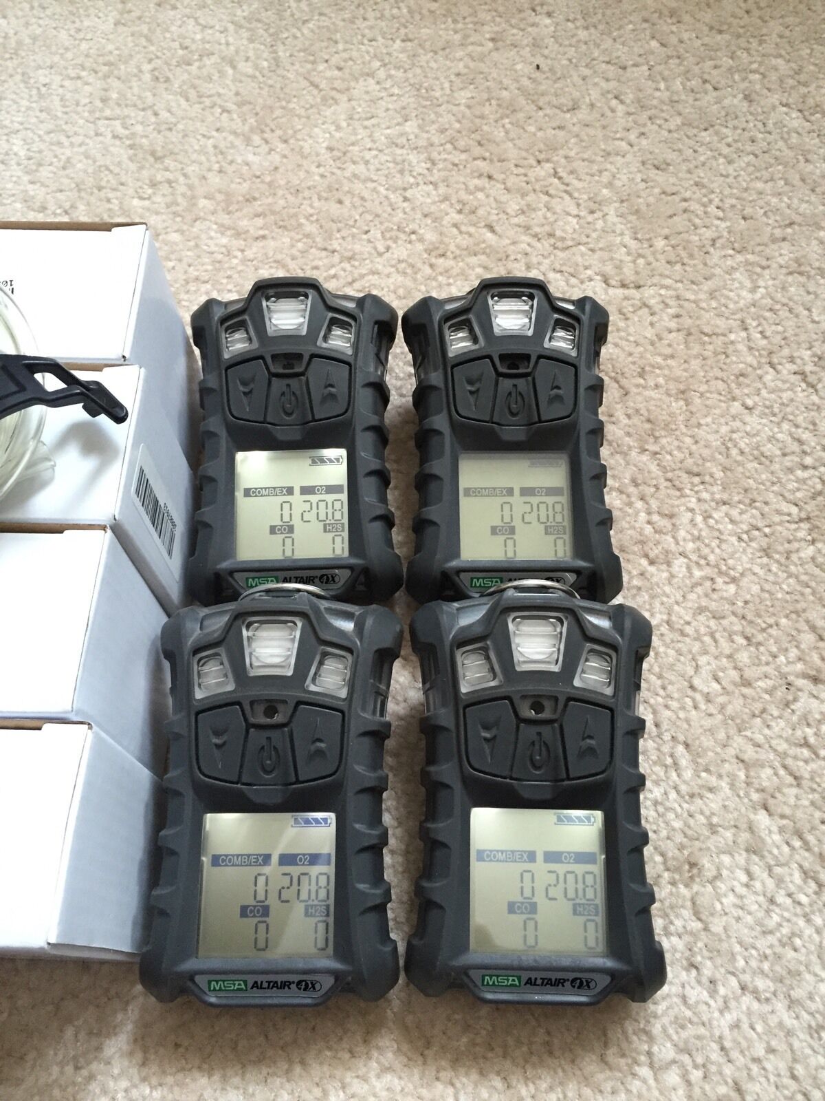 MSA altair 4X gas Monitor detector, O2,H2S,CO,LEL Charger calibrated
