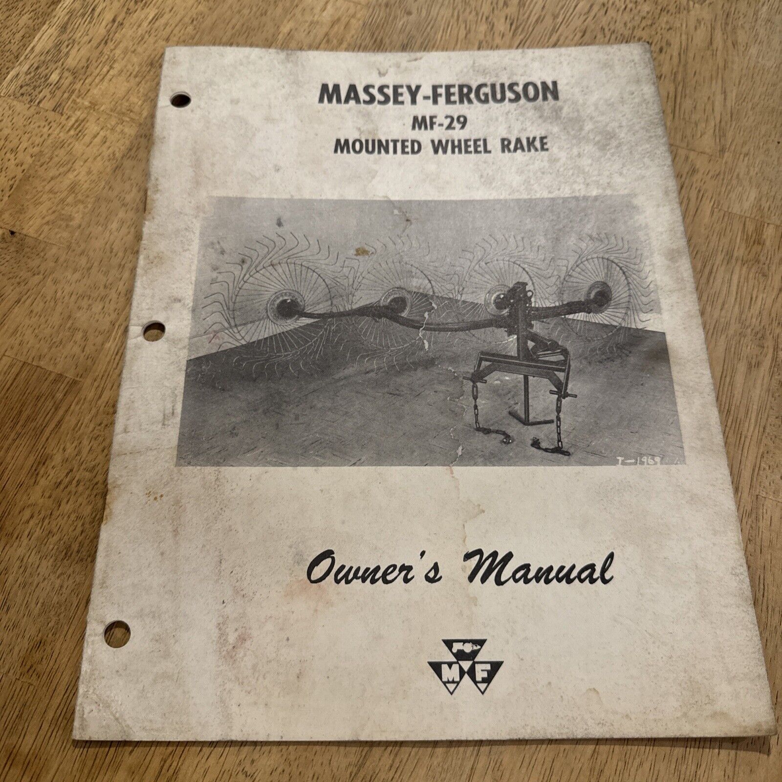 Vintage 1963 Massey Ferguson Mf 29 Mounted Wheel Rake