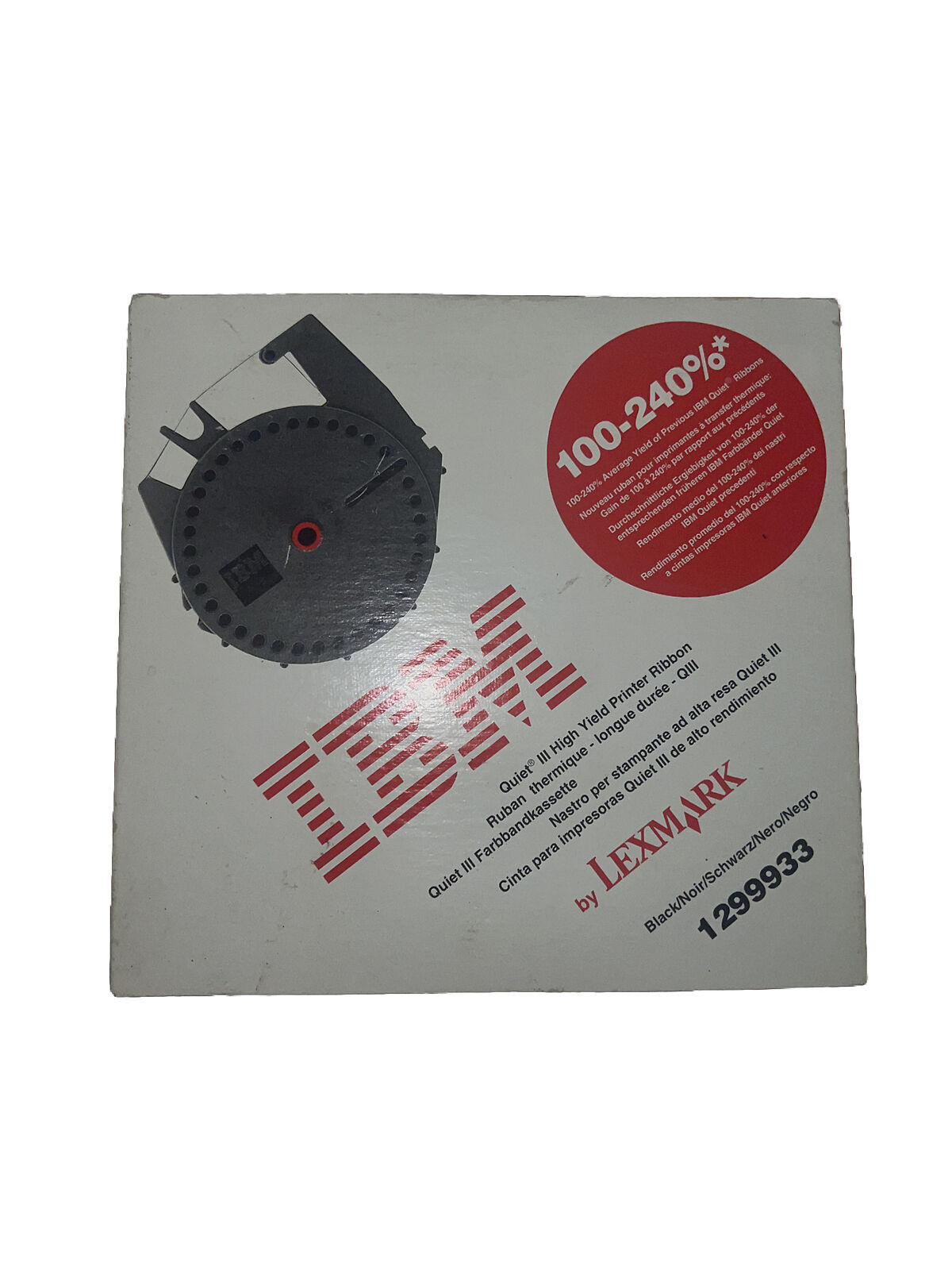 Genuine OEM IBM Quietwriter EasyStrike Correctable White/Red Box #1299845 Ribbon