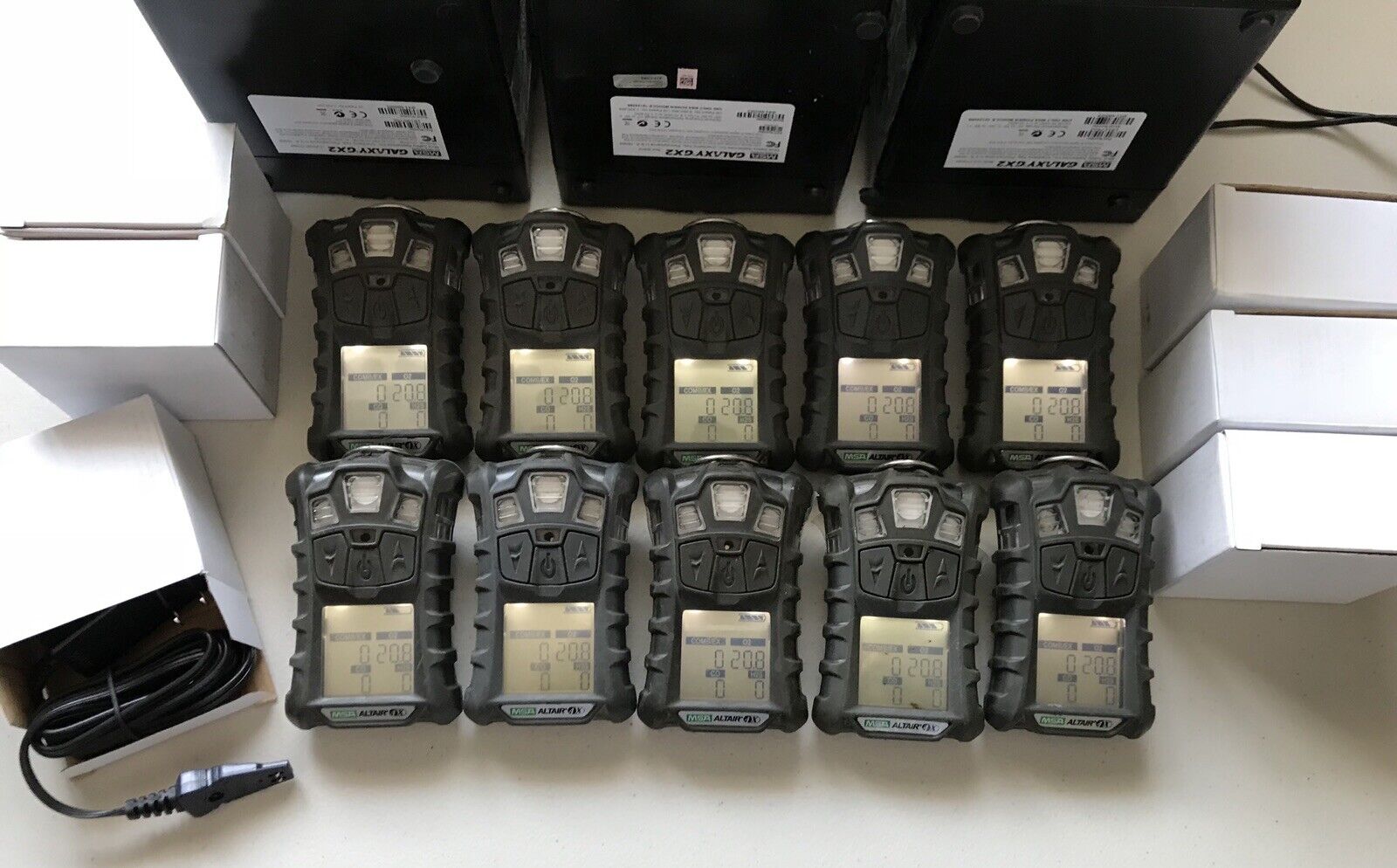 MSA Altair 4X Multi-Gas detectors Monitors (10 Units) With Complete GX2 Dock