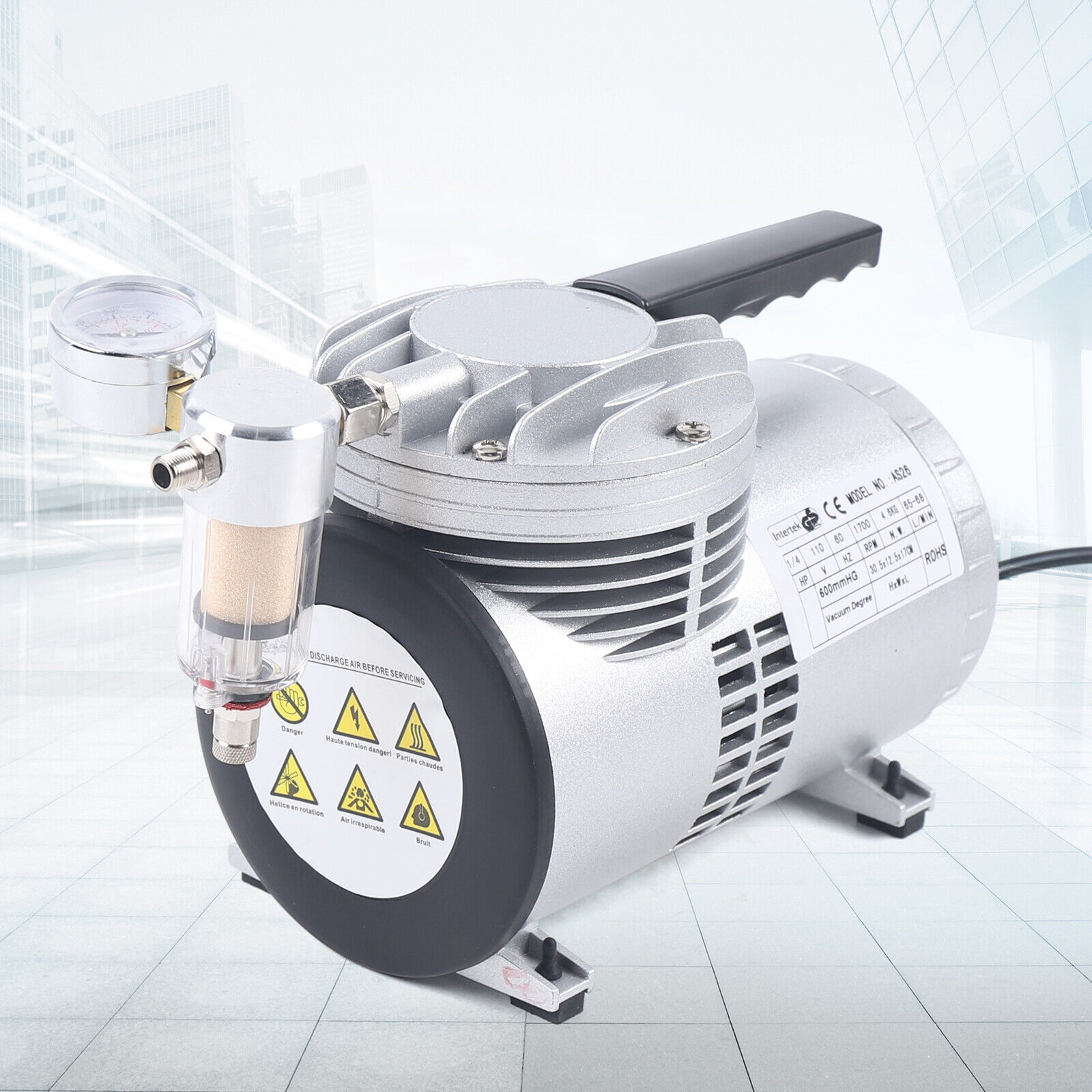 HVAC Diaphragm Vacuum Pump Lab Oil-free Mute Suction Vacuum Pump 20-23L/min