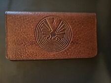 Oberon Design Vintage Leather Check Book Cover “Man In Maze” picture