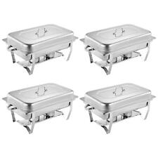 4PCS Commercial Three Grids Buffet Set & Food Warmer, Adjustable Heat New- picture
