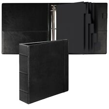 Etzul Vintage Hardcover 3 Ring Leather Binder, 1.5 inch Ring, 2 inch Spine, P... picture