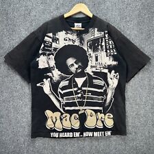 Vintage Mac Dre Shirt Mens Large Black 90s Hip Hop Rap AOP Quote Big Print Rare picture