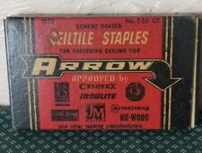 Vintage Arrow Fastener T50 Cement Coated Ceiltile Staples Genuine Arrow USA  picture