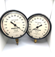 2 Vintage Matheson Part Number 63-5601 Test Gauge Vacuum mm hg Absolute Working picture