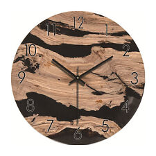 Rustic Wood Wall Clock Vintage Cabin Grain for Home Decoration Office picture