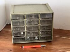 Vintage Akro-Mils  Gray 15 Drawer Plastic Storage Cabinet picture