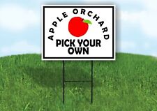 APPLE ORCHARD PICK YOUR OWN APPLE BLACK BORDER Yard Sign with Stand LAWN SIGN picture