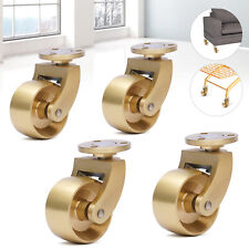 4 Vintage Style SOLID BRASS Strong Swivel Caster Wheels Brass Round Heavy Duty picture