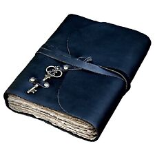 Vintage Leather Journal - Antique Handmade Deckle Edge Vintage Paper - Leathe... picture