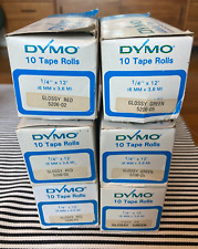 NOS Lot of 60 Vintage Dymo Labeling Tape Rolls Gloss Green 30 & Red 30 picture