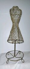 Vintage/Old Wire Metal Doll Dress Form 14.5” Tall Clothing Display / Gold picture