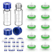 100pcs 2ml Autosampler Vials Screw Caps 10pcs PES Sterile Syringe Filters Lab GC picture