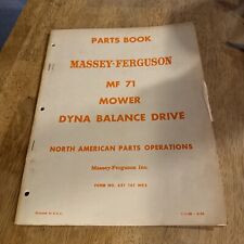 Vintage 1965 Massey Ferguson Mf 71 Mower Dyna Balance Drive Parts Book picture
