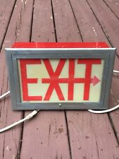 Vintage MCM 60’s Lighted Exit Sign Fixture Working picture