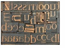 #5 Miscellaneous Vintage Antique Alphabet Wooden Letters Font Wood Blocks Type  picture