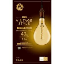 GE 40W Vintage Style PS52 LED Light Bulb Amber Glass picture