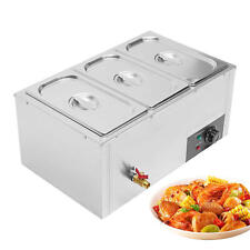 1SET Food Warmer Buffet Electric Server Stainless Steel 1.5L x 3 Tray picture