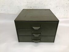 Vintage Lyon 3 Divided Drawer Metal Parts Cabinet Heavy Duty Industrial Storage picture