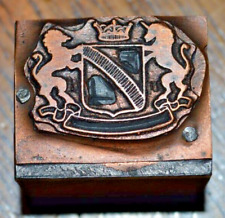 Royal Coat of Arms Art -Crown-Lion-Unicorn - Vintage Letterpress Printer's Block picture
