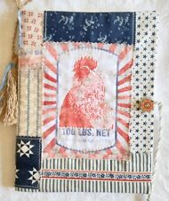 Handmade Fabric Notebook Cover, Country Farmhouse Vintage Style picture