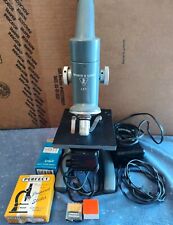 Vintage Bausch & Lomb IST Microscope 10x 43x  With Glass Slides 2 Extra Lamps picture