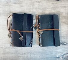 2 Vintage Style Nautical Pirate Belt Travelers Notebook Inside Brown Paper picture