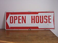 VINTAGE OPEN HOUSE DOUBLE SIDED RIGID METAL SIGN - 24