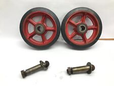 Vintage Fairbanks 508 Heavy Duty Cart Cast Iron Wheels With Rubber And Axles picture