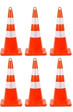 6pcs 28'' PVC Traffic Safety Cones Fluorescent Reflective picture