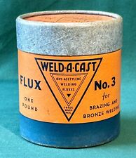 Weld A Cast Flux Cardboard Container Empty Vtg Advertising Cortland Welding NY picture